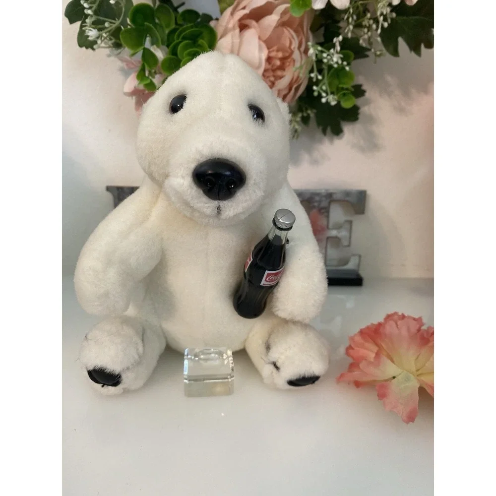 Coca Cola Smiling Polar Bear‎ 1993 Plush w Coke Bottle 7.5